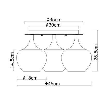 Globo - Virsapmetuma lustra 3xE27/40W/230V d. 45 cm varš