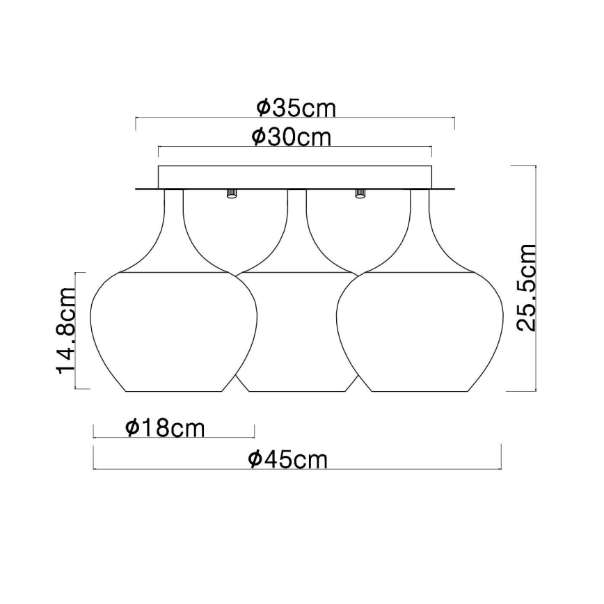 Globo - Virsapmetuma lustra 3xE27/40W/230V d. 45 cm varš