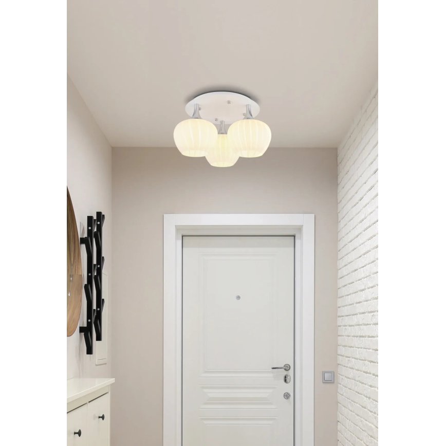 Globo - Virsapmetuma lustra 3xE27/40W/230V balta