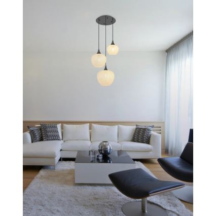 Globo - Lustra ar auklu 3xE27/40W/230V balta/antracīta