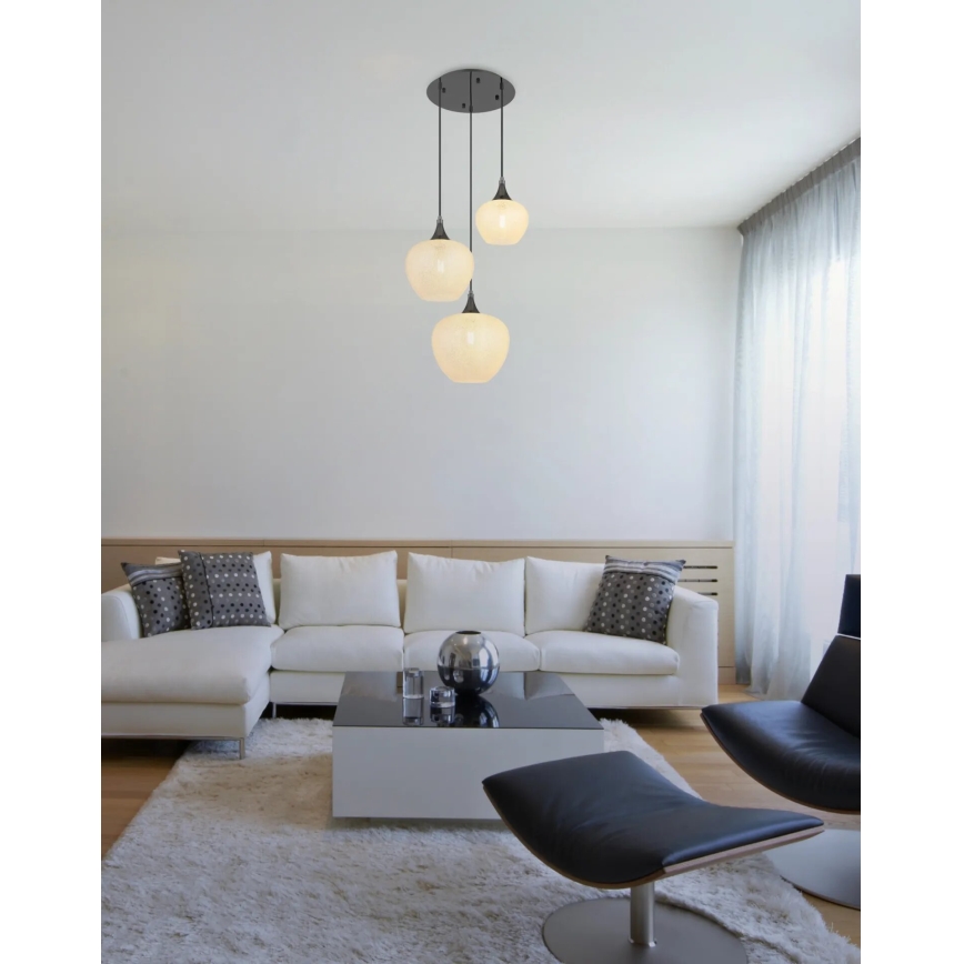 Globo - Lustra ar auklu 3xE27/40W/230V balta/antracīta