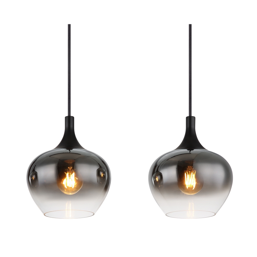 Globo - pakaramā lustra ar vadu, 4xE27/40W/230V, melna