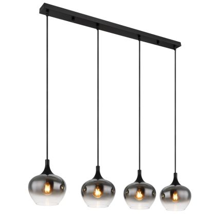 Globo - pakaramā lustra ar vadu, 4xE27/40W/230V, melna
