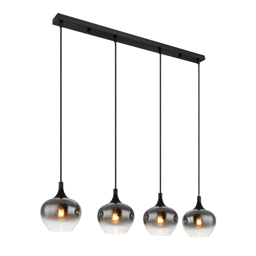 Globo - pakaramā lustra ar vadu, 4xE27/40W/230V, melna