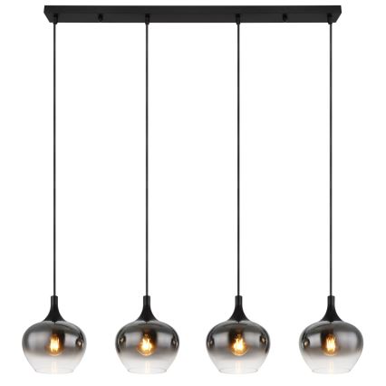 Globo - pakaramā lustra ar vadu, 4xE27/40W/230V, melna