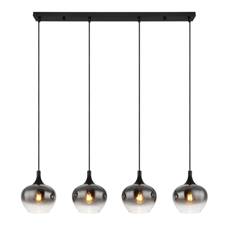 Globo - pakaramā lustra ar vadu, 4xE27/40W/230V, melna