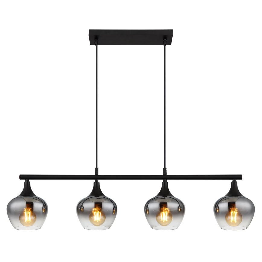 Globo - Lustra ar auklu 4xE27/40W/230V melna