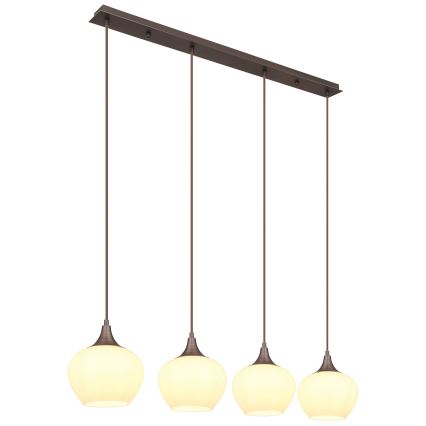 Globo - Lustra ar auklu 4xE27/40W/230V balta/brūna