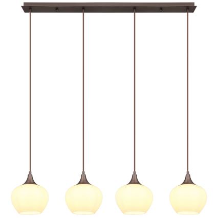 Globo - Lustra ar auklu 4xE27/40W/230V balta/brūna