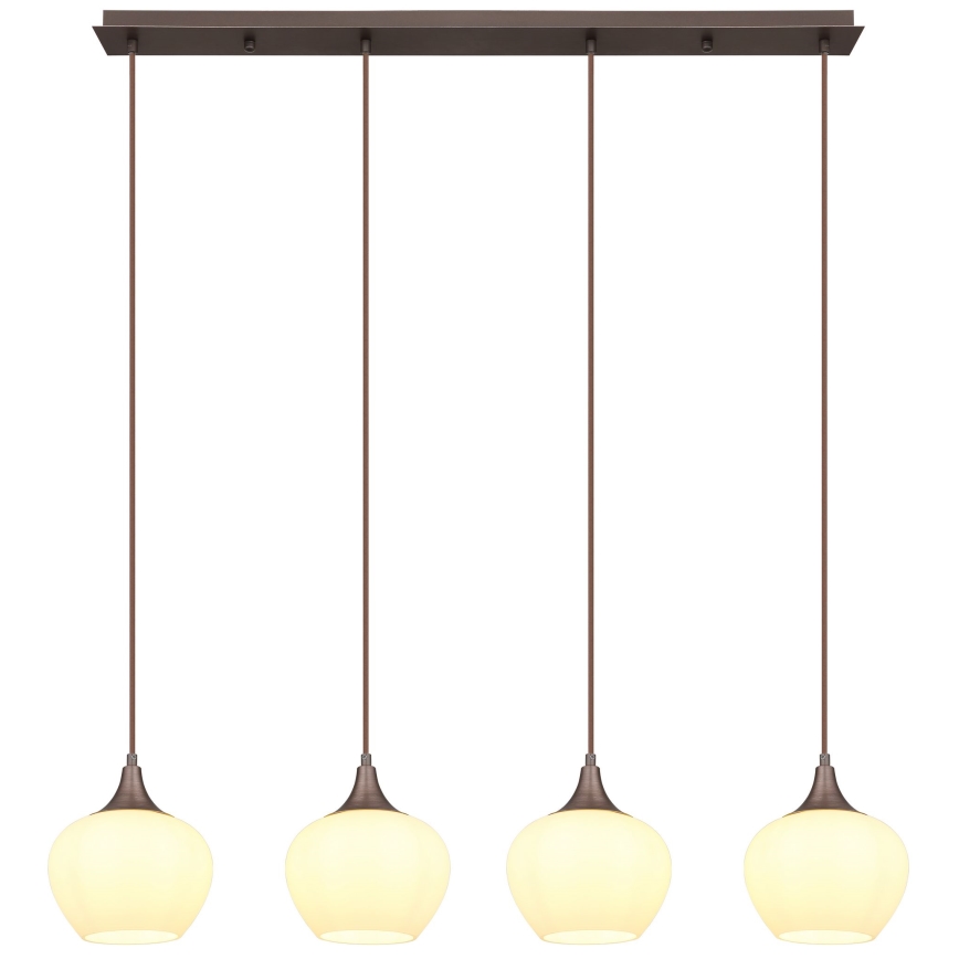 Globo - Lustra ar auklu 4xE27/40W/230V balta/brūna