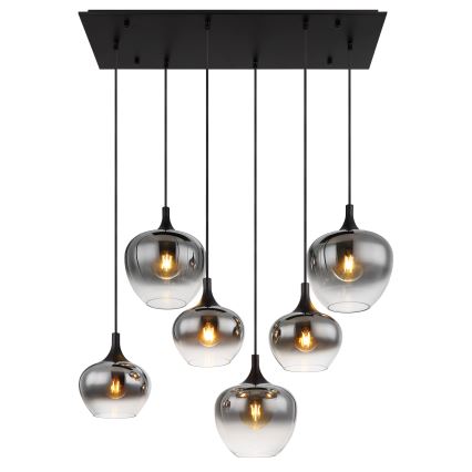 Globo - Lustra ar auklu 6xE27/40W/230V melna