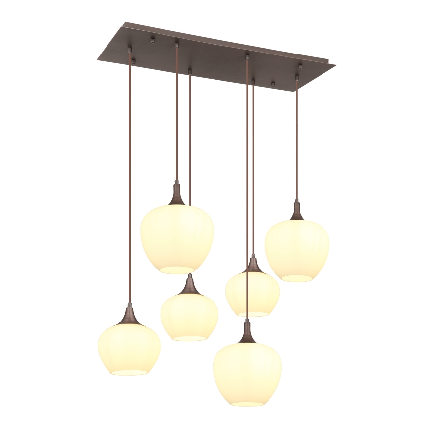Globo - Lustra ar auklu 6xE27/40W/230V balta
