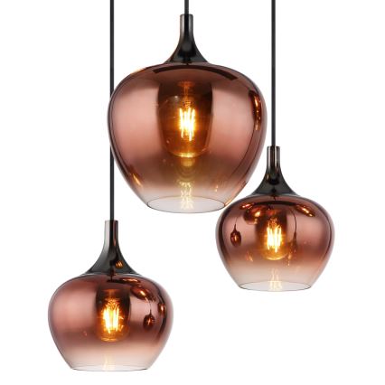Globo - Lustra ar auklu 6xE27/40W/230V brūna/dūmakains