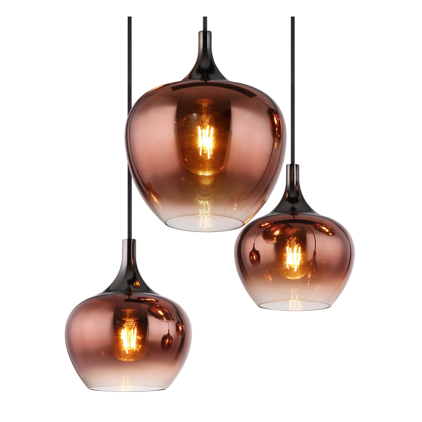 Globo - Lustra ar auklu 6xE27/40W/230V brūna/dūmakains