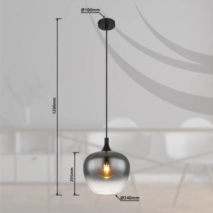 Globo - Lustra ar auklu 1xE27/40W/230V d. 24 cm melna