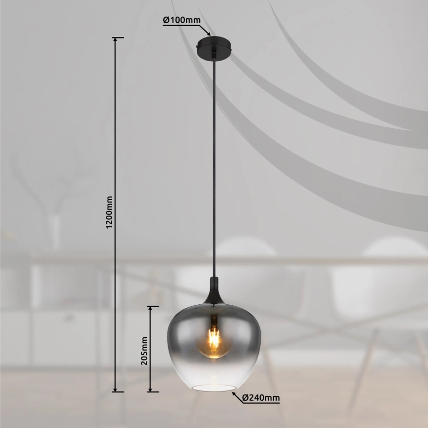 Globo - Lustra ar auklu 1xE27/40W/230V d. 24 cm melna