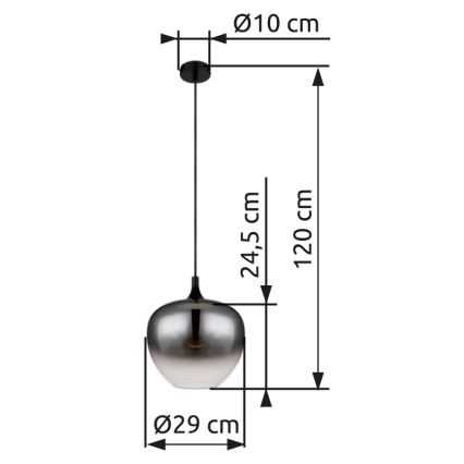 Globo - Lustra ar auklu 1xE27/60W/230V d. 29 cm melna