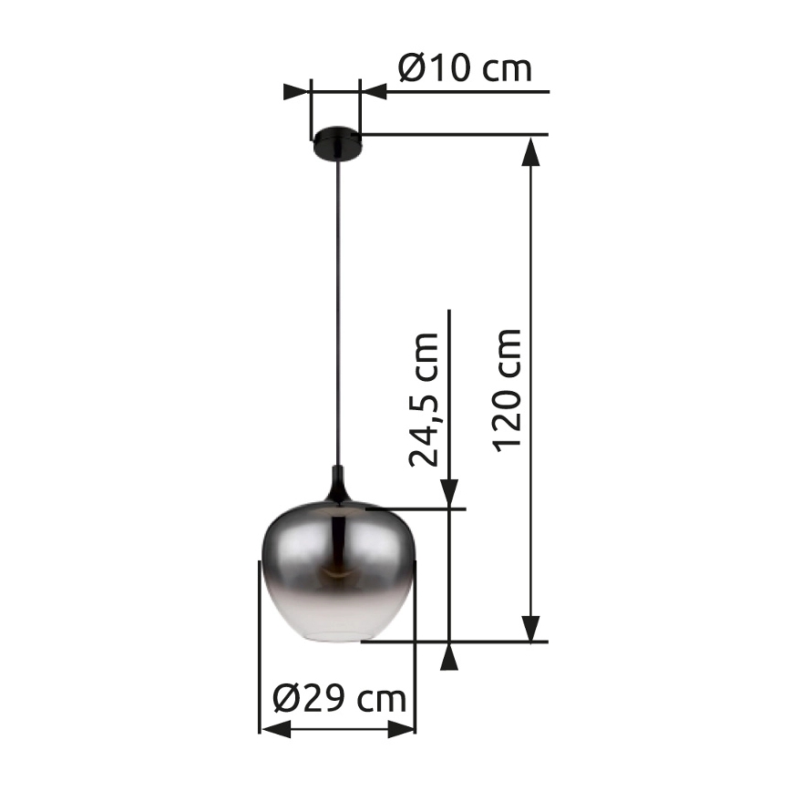 Globo - Lustra ar auklu 1xE27/60W/230V d. 29 cm melna