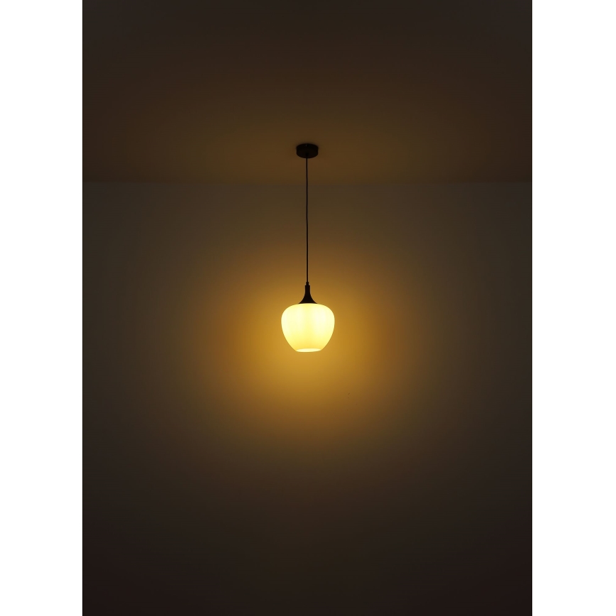 Globo - Lustra ar auklu 1xE27/60W/230V d. 29 cm balta/brūna