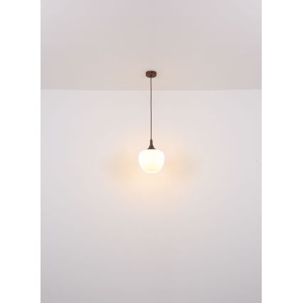 Globo - Lustra ar auklu 1xE27/60W/230V d. 29 cm balta/brūna