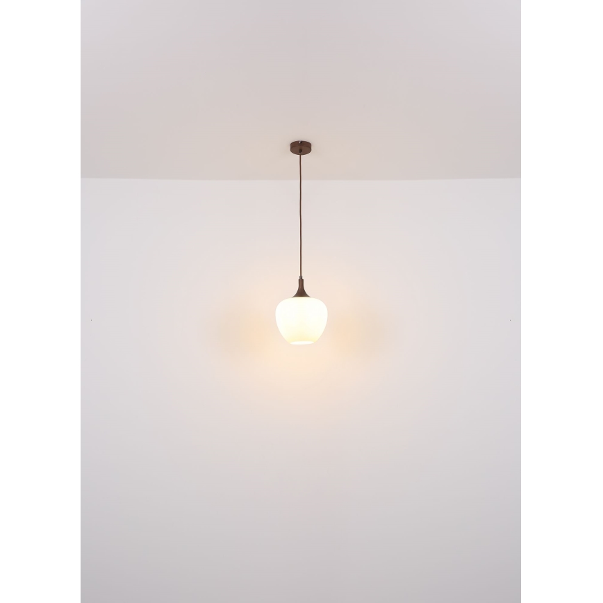 Globo - Lustra ar auklu 1xE27/60W/230V d. 29 cm balta/brūna