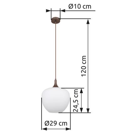 Globo - Lustra ar auklu 1xE27/60W/230V d. 29 cm balta/brūna