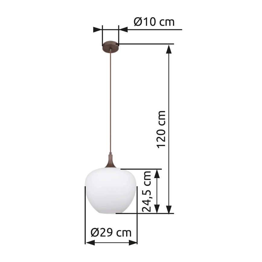 Globo - Lustra ar auklu 1xE27/60W/230V d. 29 cm balta/brūna