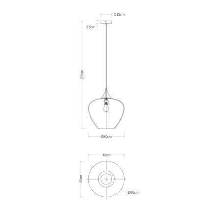 Globo - Lustra ar auklu 1xE27/60W/230V d. 40 cm melna