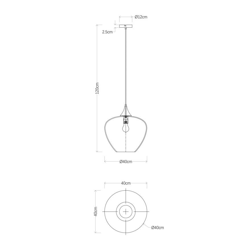 Globo - Lustra ar auklu 1xE27/60W/230V d. 40 cm melna