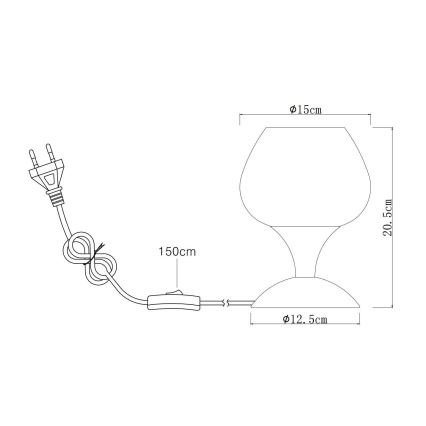 Globo - Galda lampa 1xE27/40W/230V melna