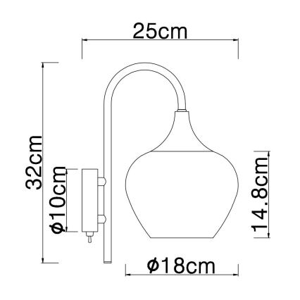 Globo - Sienas lampa 1xE27/40W/230V varš