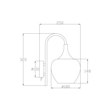 Globo - Sienas lampa 1xE27/40W/230V balta/antracīta