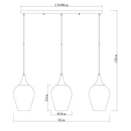 Globo - Lustra ar auklu 3xE27/60W/230V