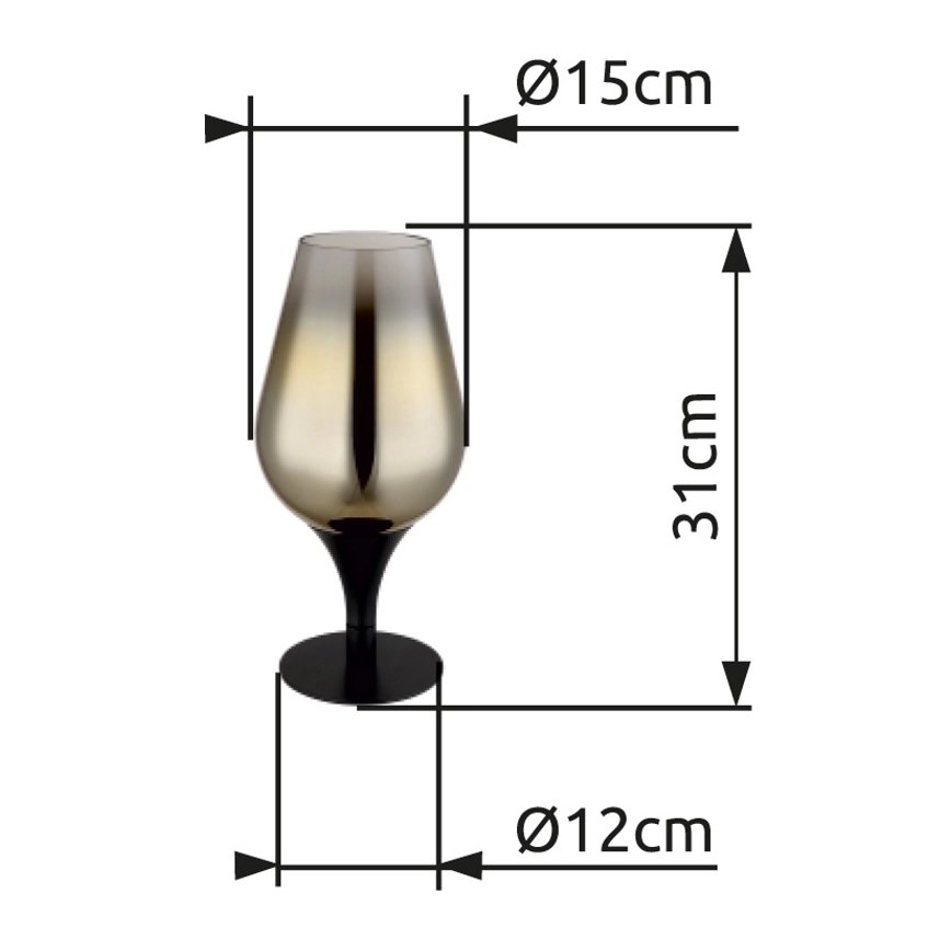 Globo - Galda lampa 1xE27/40W/230V d. 15 cm zelta