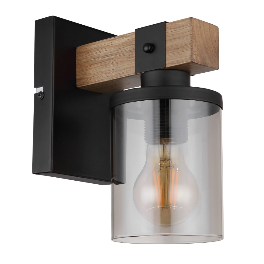 Globo - Sienas lampa 1xE27/60W/230V ozols/dūmakains