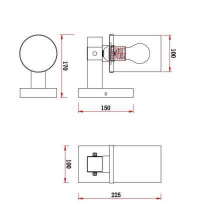 Globo - Sienas lampa 1xE27/60W/230V ozols/dūmakains