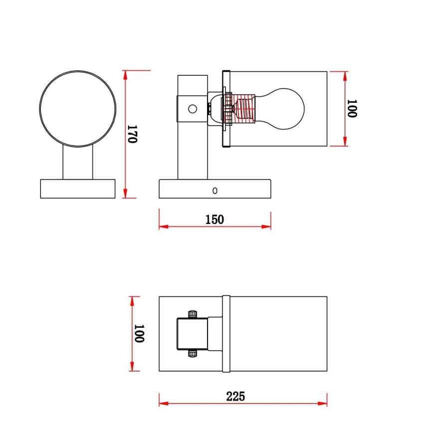 Globo - Sienas lampa 1xE27/60W/230V ozols/dūmakains