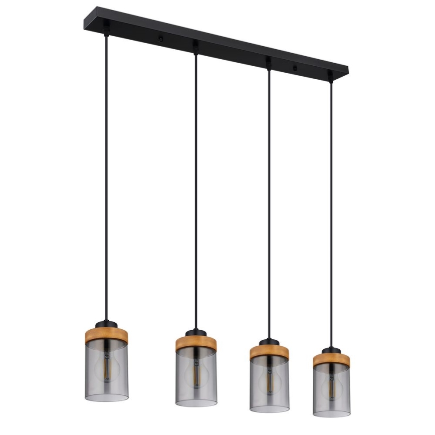 Globo - Lustra ar auklu 4xE27/40W/230V metāla/koka