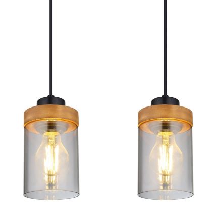 Globo - Lustra ar auklu 4xE27/40W/230V metāla/koka
