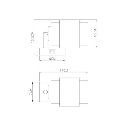 Globo - sienas spotgaismeklis 1xE27/40W/230V melns/bronzas