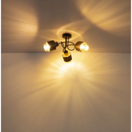 Globo - Virsmas montēta griestu lustra 3xE27/40W/230V melna/bronzas krāsā