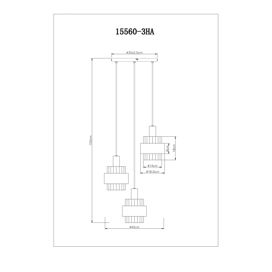 Globo - Lustra ar auklu 3xE27/60W/230V d. 45 cm