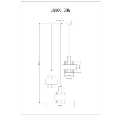 Globo - Pakaramā lampa uz kabeļa 3xE27/60W/230V