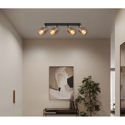Globo - Virziena gaismeklis 4xE27/40W/230V melns/bronzas krāsā