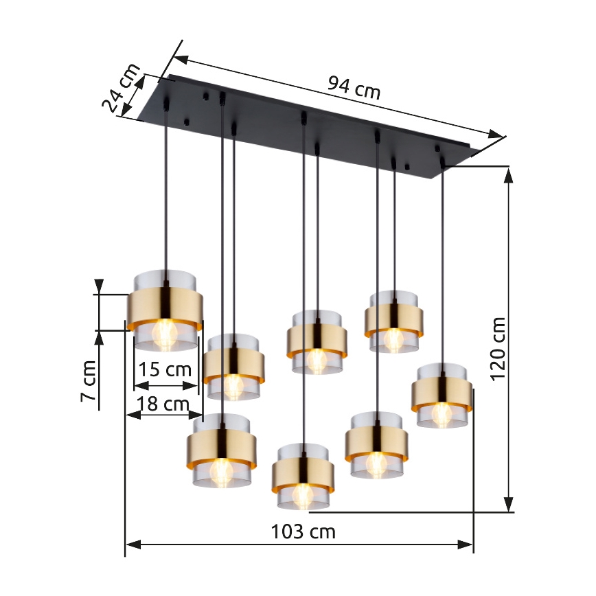Globo - Lustra ar auklu 8xE27/60W/230V