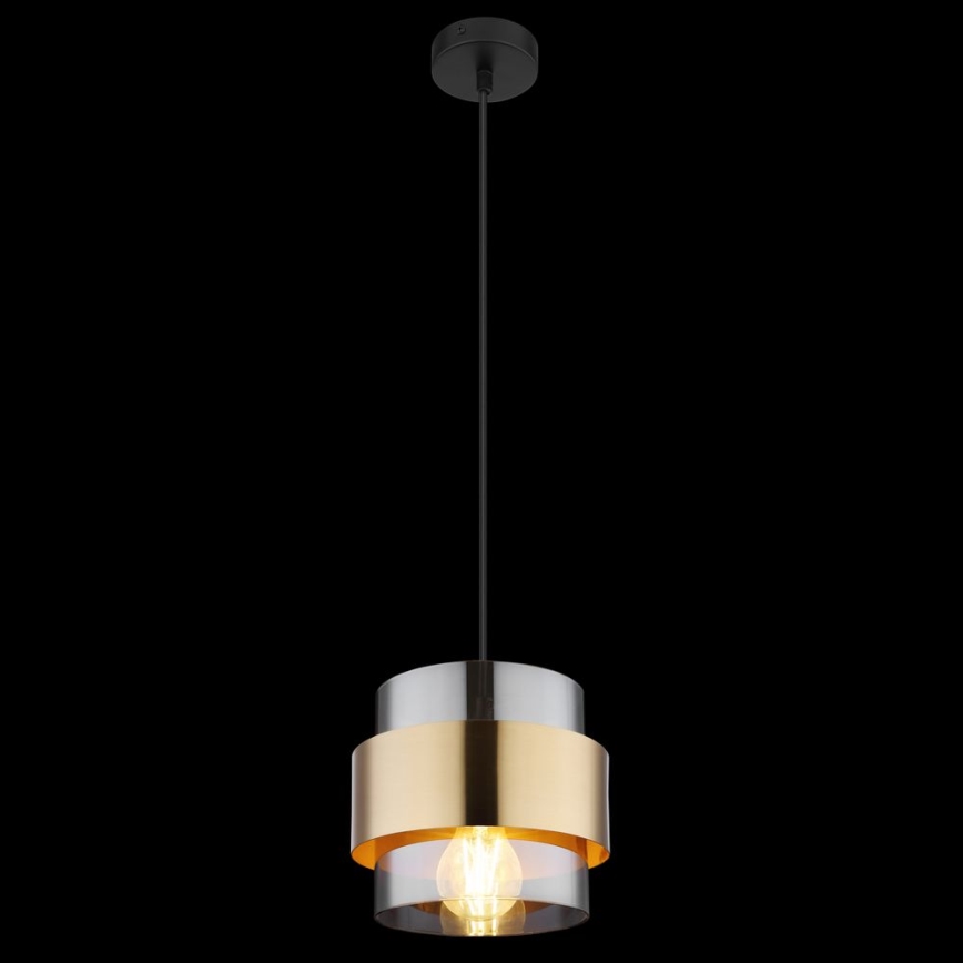 Globo - Lustra ar auklu 1xE27/60W/230V melna/misiņa