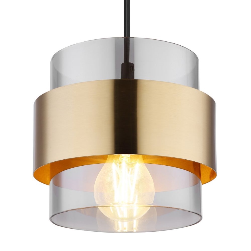 Globo - Lustra ar auklu 1xE27/60W/230V melna/misiņa