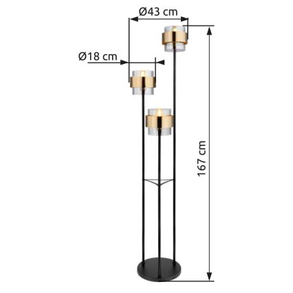 Globo - Grīdas stāvlampa 3xE27/60W/230V