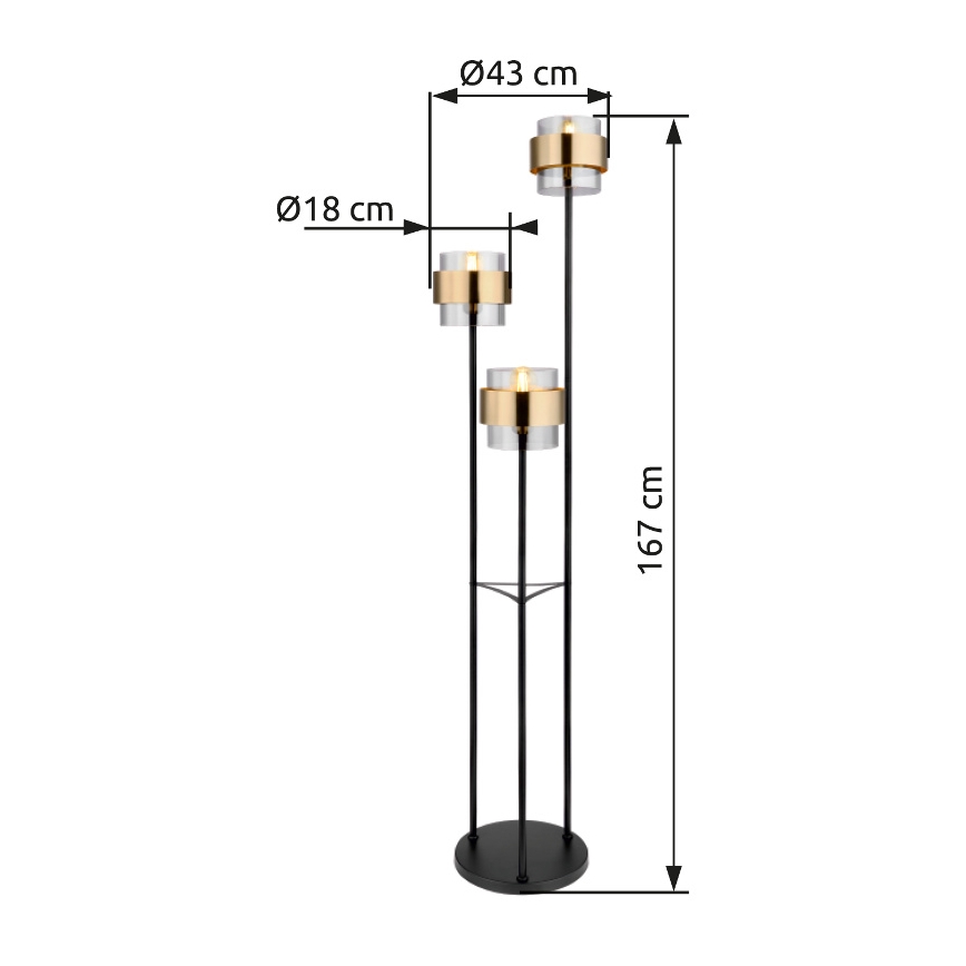 Globo - Grīdas stāvlampa 3xE27/60W/230V