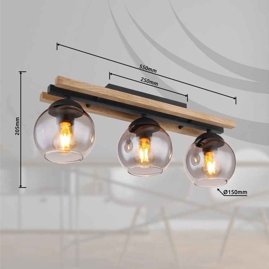 Globo - Virsapmetuma lustra 3xE27/25W/230V
